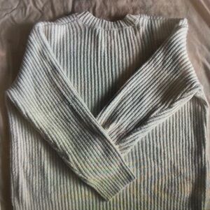 Men's Gray Ribbed Cardigan Sweater